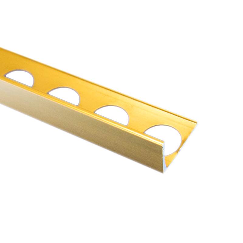 PREMTOOL Contract Metal Straight Edge Bright Gold Tile Trim 2.5m Length